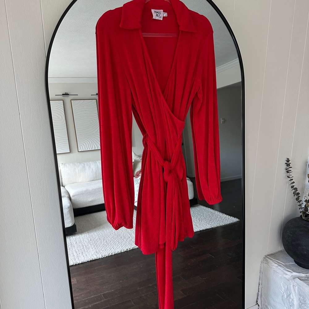 Princess Polly Bold Red Wrap dress